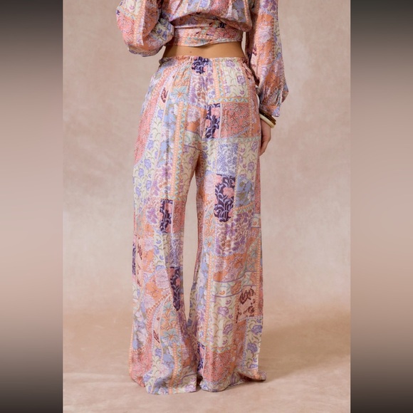 From Paris Colorful Patchwork Wide-Leg Pants - Picture 3 of 7